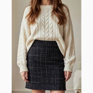 Ann Taylor Wool Blend Tweed Skirt